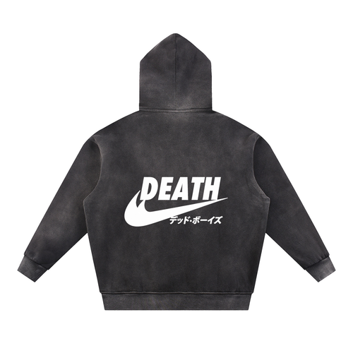 Health Goth Sun Fade Contrast Tape Fleece Hoodie
