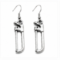 Silver Hacksaw Dangle Earrings