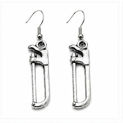 Silver Hacksaw Dangle Earrings