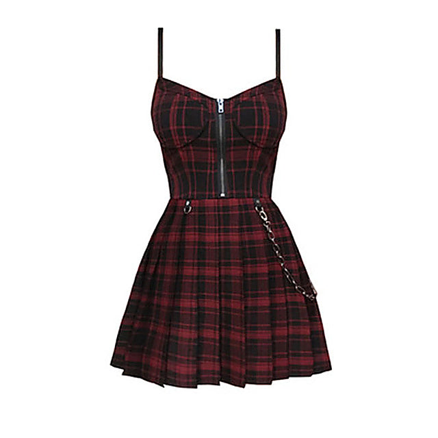 Gothic Lolita Pleated Spaghetti Strap Mini Dress