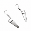 Silver Hand Saw Dangle Earrings