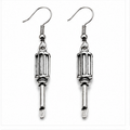 Silver Screwdriver Dangle Earrings